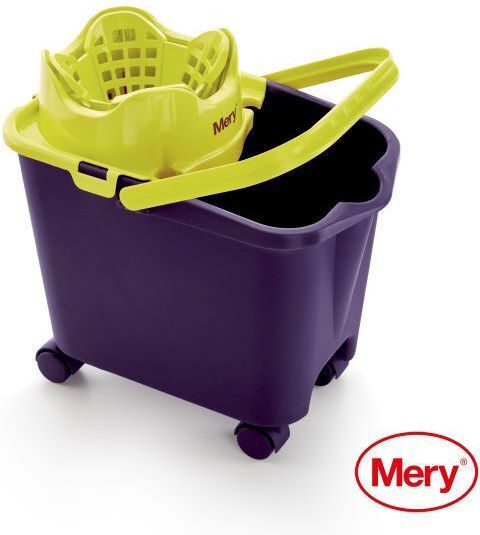 Rayen Mery Mop Eimer mit Auswringer mit Automatischem Piesthario & Räder 14lt Lila/Grün