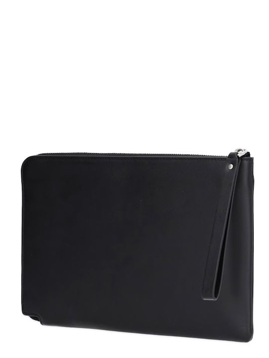 Calvin Klein Plaque Δερμάτινη Ανδρική Τσάντα Ώμου / Χιαστί Μαύρη
