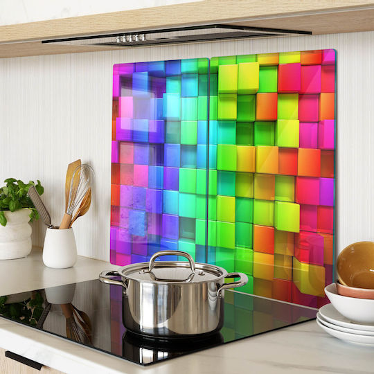 Glas Schneidefläche Für Küche Mehrfarbige Boxen 2x30x52 Cm Glas Schneidefläche Für Küche Mehrfarbige Boxen 2x30x52 Cm