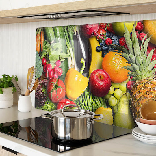 Küchenarbeitsplattenabdeckung Aus Gehärtetem Glas Für Gemüse Früchte 80x52 cm Küchenarbeitsplattenabdeckung Aus Gehärtetem Glas Für Gemüse Früchte 80x52 cm