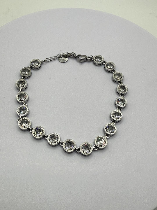 Elemar Set mit Halskette & Armband aus Stahl mit Steinen