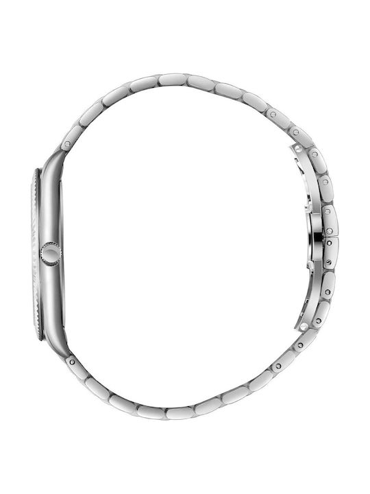 Beverly Hills Polo Club Men's Watch Battery with Silver Metal Bracelet