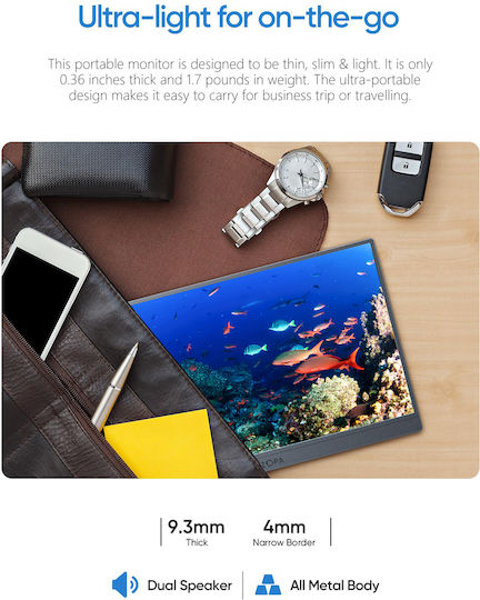 Arzopa Z1FC IPS HDR Portable Monitor 16.1" FHD 1920x1080 144Hz Gray