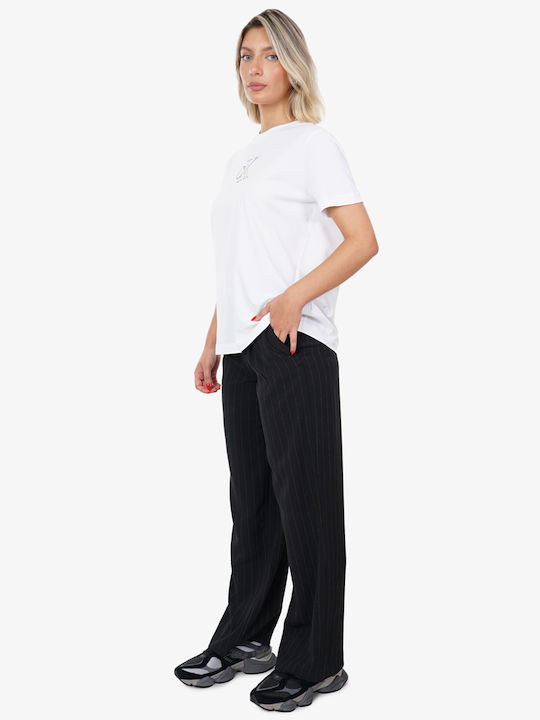 Damen Stoff Hose Schwarz