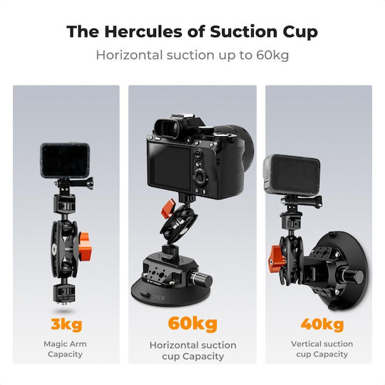 K&f Concept Ms46 6" Suction Cup Magic Arm Action Cameras DSLR & Mirrorless Kf31.136