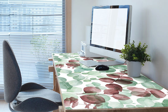 Vinyl-Schreibtischunterlage Tastatur Maus XL Blumenmuster 90x45 cm
