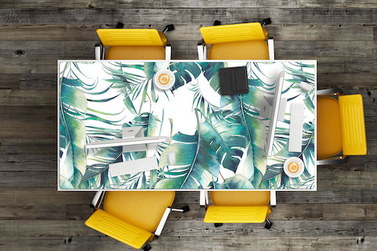 Vinyl Desk Pad Keyboard Mouse XL Palm Leaves 90x45 Cm