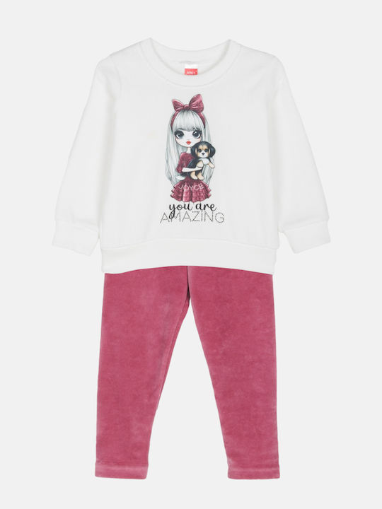 Kinder-Set mit Leggings Winter 2Stück Pink Amazing