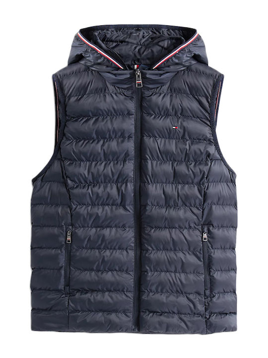 Kurz Damen Ärmellos Puffer Jacke für Winter Dark Blue