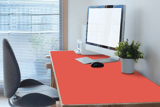 Vinyl-Schreibtischunterlage Schutz vor Abnutzung Einfarbig Orange 100x50 cm