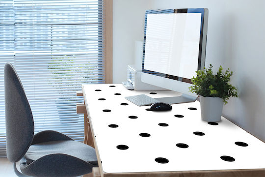 Tulup Schreibtischunterlagen Bequeme Nutzung Tastatur Maus Schwarze Punkte 90x45 cm