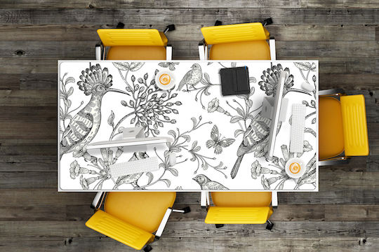 Pat Mat De Birou Gaming Tastatură Mouse Schițe Păsări 100x50 Cm