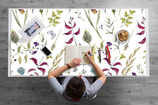 Covoraș Vinil Birou Tastatură Mouse XL Floare Botanică 90x45 Cm