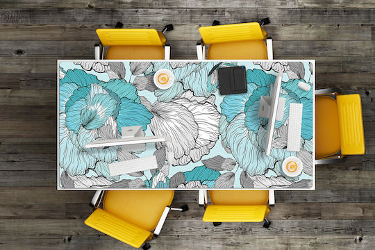 Schreibtischunterlage Arbeit Zuhause Blumenmuster 90x45 cm