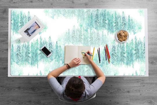 Tulup Schreibtischunterlage Für Kinderzimmer Mit Gemaltem Wald 100x50 Cm