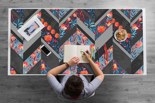 Desk Pad Keyboard & Mouse Flowers Diamond 120x60 Cm