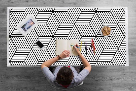 Desk Protector Children's Room Geometric Cubes 100x50 Cm