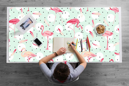 Decorative Desk Pad Flamingo Polka Dots 100x50 Cm