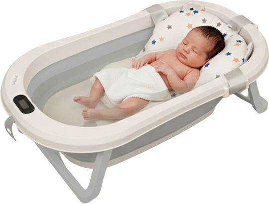 Kidizi Faltbare Babybadewanne mit Thermometer Gray
