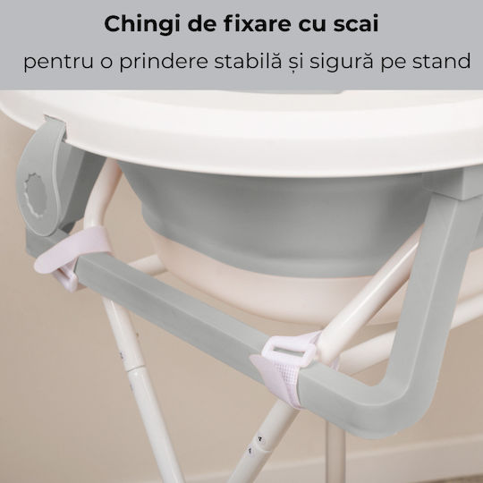 Kidizi Baby Bath with Stand with Thermometer Gray