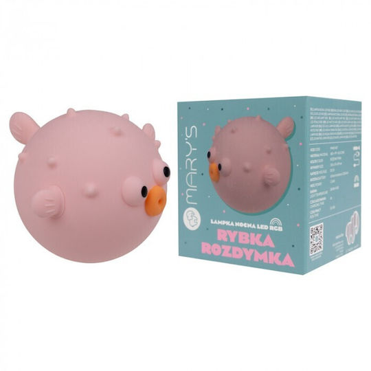 Mary's Led Night Lamp Puffer Fish Pink