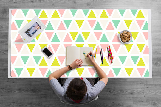 Surface Mat Keyboard Mouse Colored Triangles 100x50 Cm