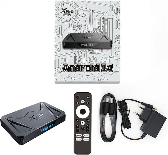 TV Box X96Q Pro+ 8K UHD with WiFi USB 2.0 / USB 3.0 4GB RAM and 64GB Storage Space with Operating System Android 14.0