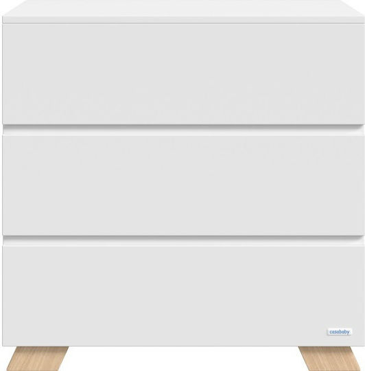 Oslo Dulap cu Sertare pentru Bebeluși cu 3 Sertare Albă 94x50x91cm