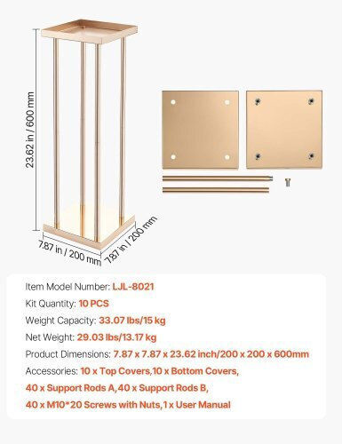 Vevor Wedding Decoration from Metal 10pcs 60cm