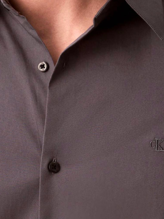 Long-sleeved Cotton Shirt Anthracite