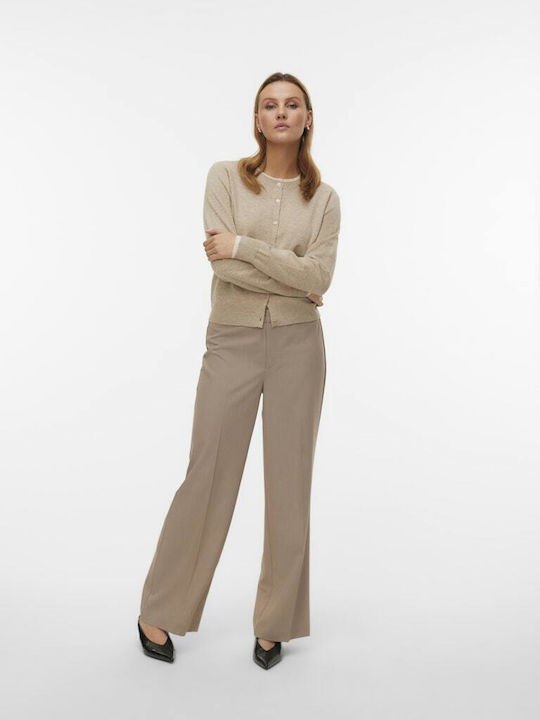 Damen Stoff Hose in Geradem Schnitt Silver Mink