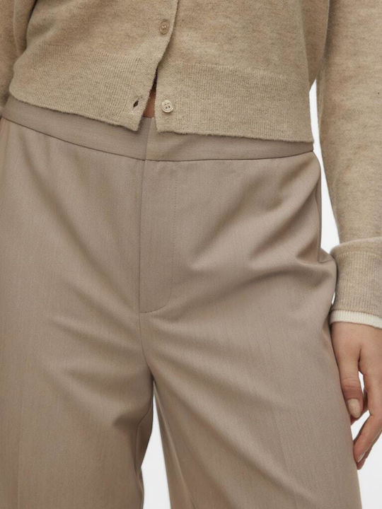 Damen Stoff Hose in Geradem Schnitt Silver Mink