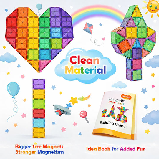 Wonder Toys Μαγνητικό Παιχνίδι Κατασκευών Classic Magnetic Blocks