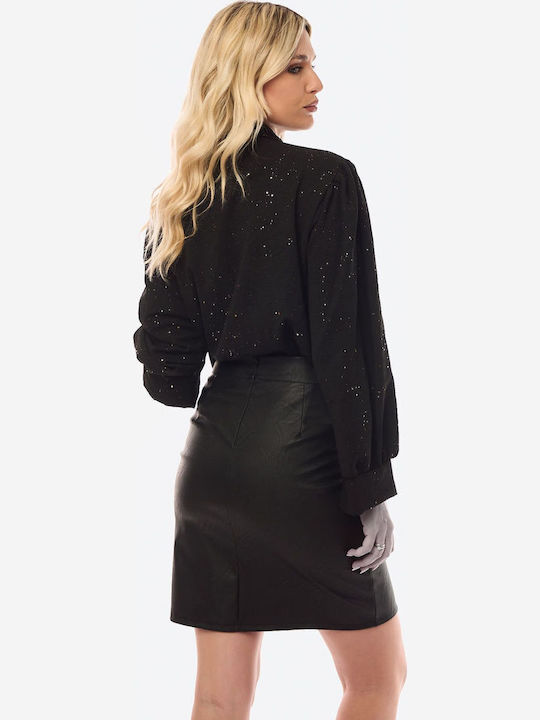 Langärmelig Damen Hemd Black
