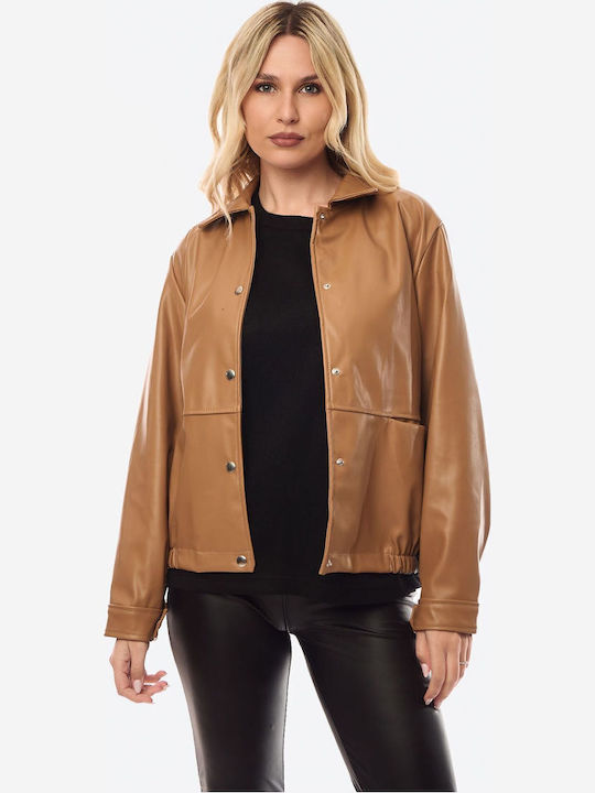 Γυναικείο Biker Jacket Ταμπά