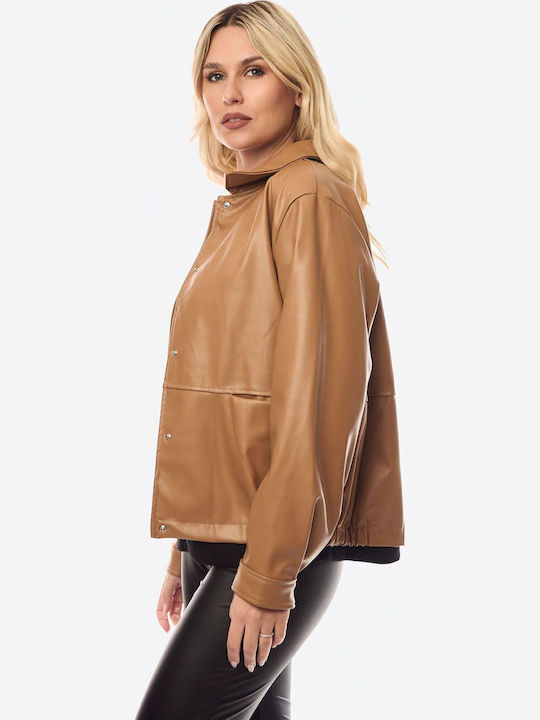 Γυναικείο Biker Jacket Ταμπά