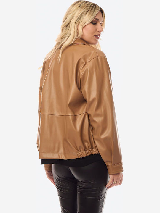 Γυναικείο Biker Jacket Ταμπά
