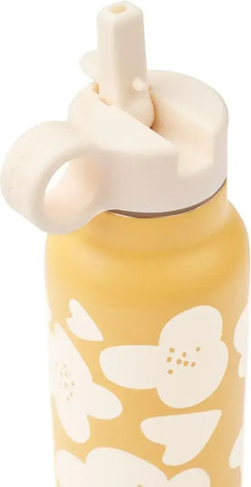 Kinder Trinkflasche Thermos 350ml Falk Flower Zitronengelb Liewood