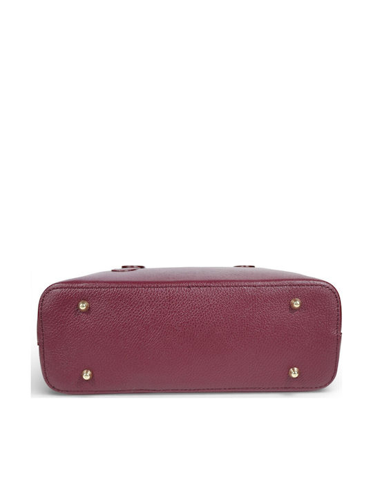 Leather Women's Bag Tote Handbag Burgundy