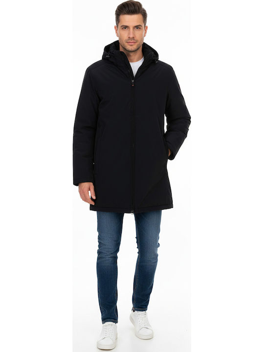 Serpentine Long Jacket Puffer Waterproof and Windproof Darknavy
