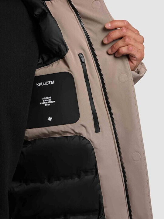 Winter Jacket Parka Waterproof Brown-greige