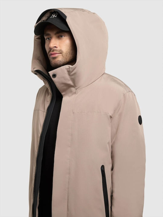 Winter Jacket Parka Waterproof Brown-greige