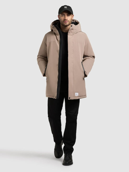 Winter Jacket Parka Waterproof Brown-greige
