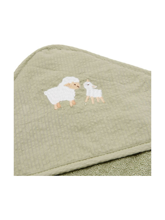 Little Dutch Baby Hooded Towel Green 75x75cm