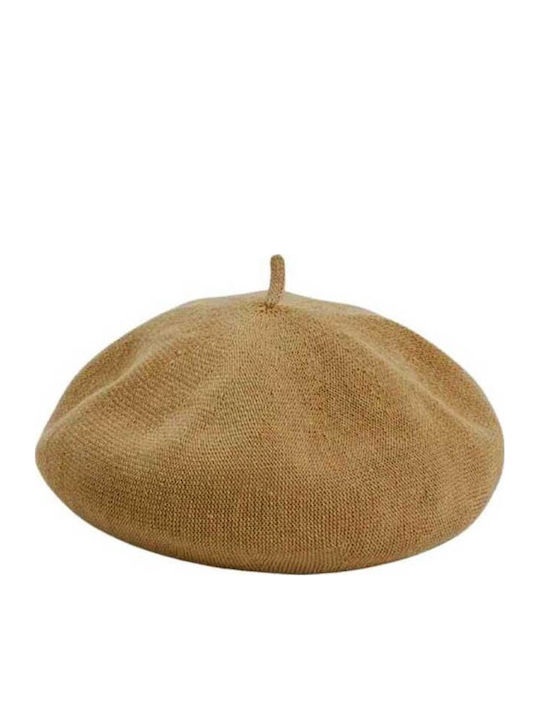 Frauen Set mit Beanie Gestrickt in Braun Farbe