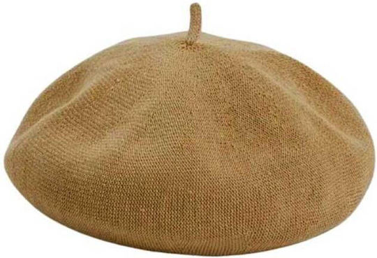 Set with Beanie Knitted in Brown color