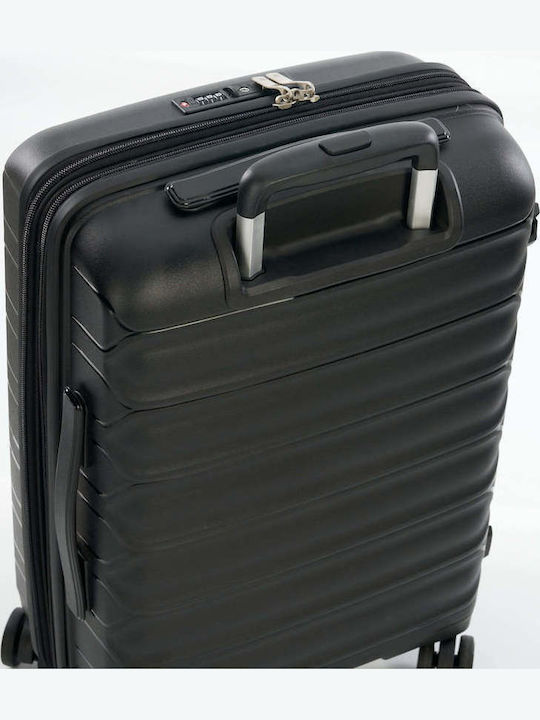 Verage Medium Travel Suitcase Hard Black with 4 Wheels Height 68cm