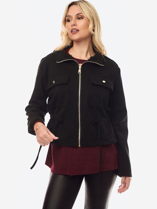 Women's Cardigan with Zipper Black