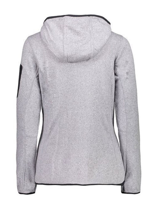 Fleece Women's Knitted Cardigan Blue