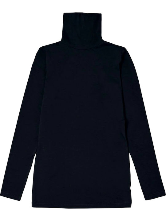 Women's Long Sleeve Turtleneck T-Shirt Blue-navy